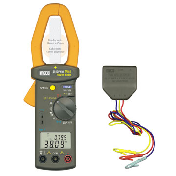 Clamp-On TRMS Power Meter with 3 Phase Adapter