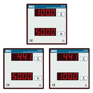 Dual Parameter Meter for V, A and Hz