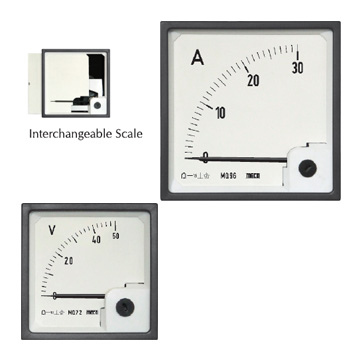 DC Moving Coil DIN Panel Ammeter & Voltmeter (Model : M72, M96, ML72, ML96, ML144, ML110)