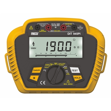 2.5kV - 200GOhm Digital Insulation Tester with P.I., D.A.R., Low Ohms & AC Voltage Functions (Model : DIT 945PI)