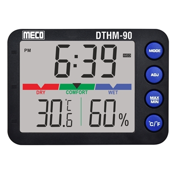 Desk Temperature & RH Meter with Clock & Calendar (Model : DTHM-90)